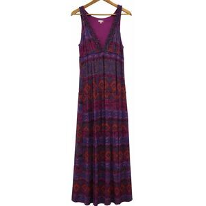 Weston usa womens xl long maxi tulle dress boho tiered purple vacation travel